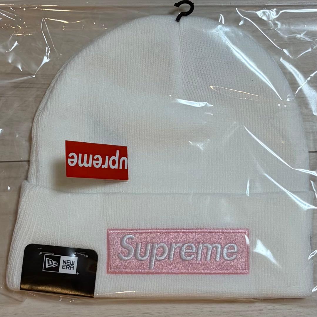 帽子 Supreme x New Era Box Logo Beanie White