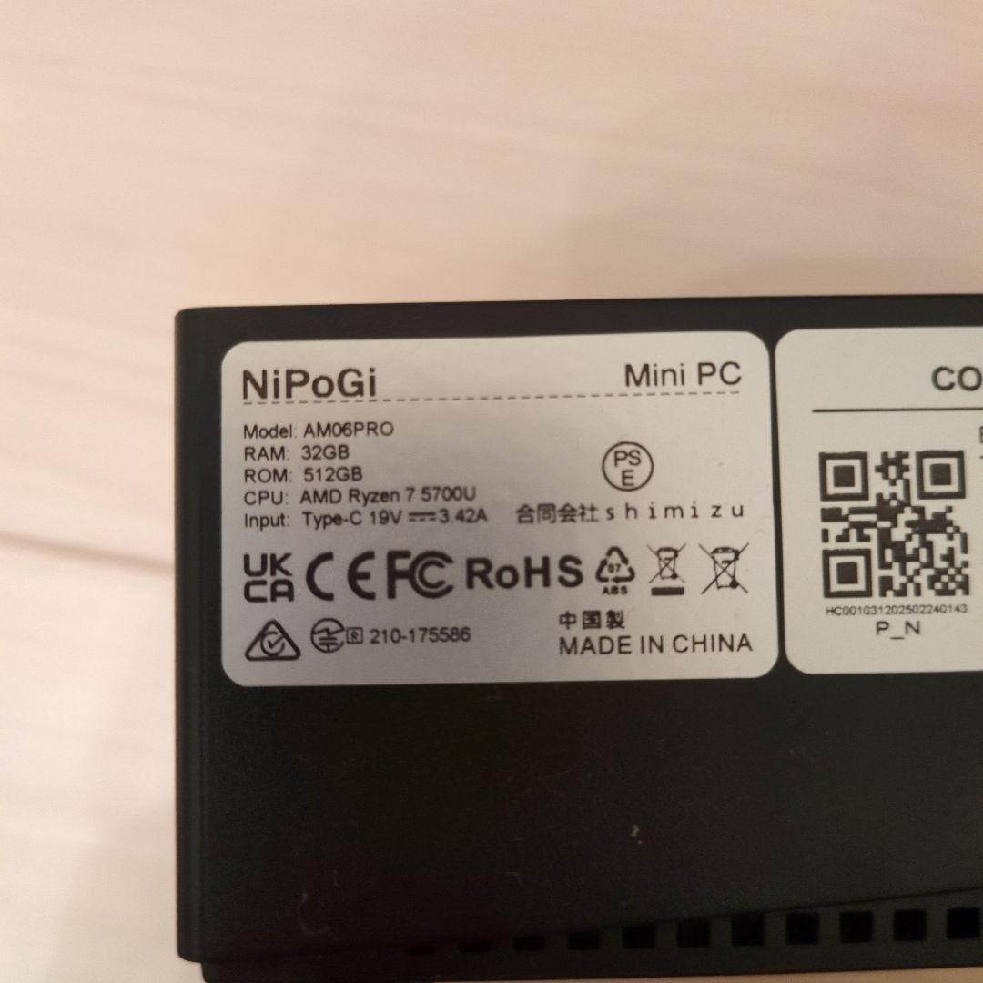 NiPoGi AM06PRO ミニPC 32GB RAM 512GB