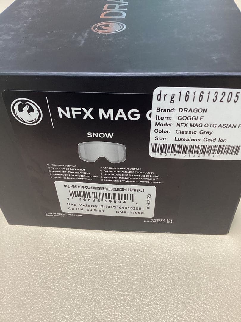 新品　DRAGON NFX MAG OTG スノーゴーグル アジアンフィット