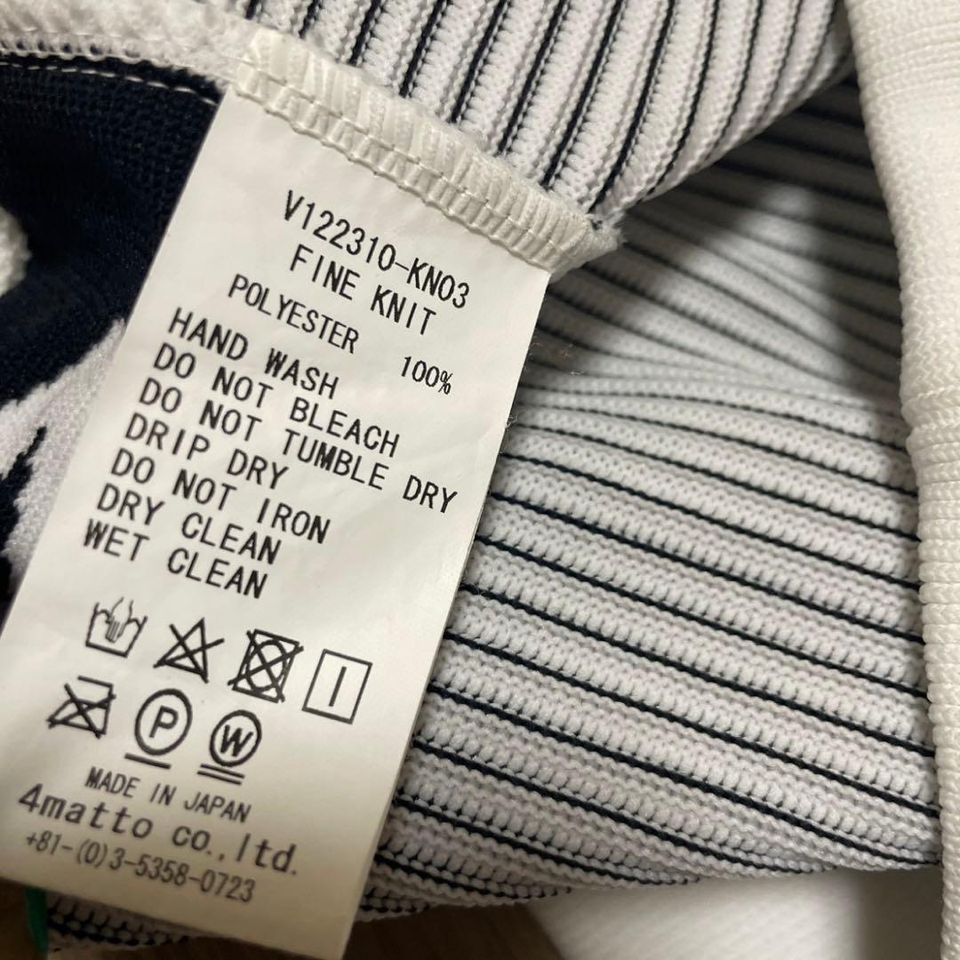 V TWELVE サイドロゴ ストライプ クルーネックセーター