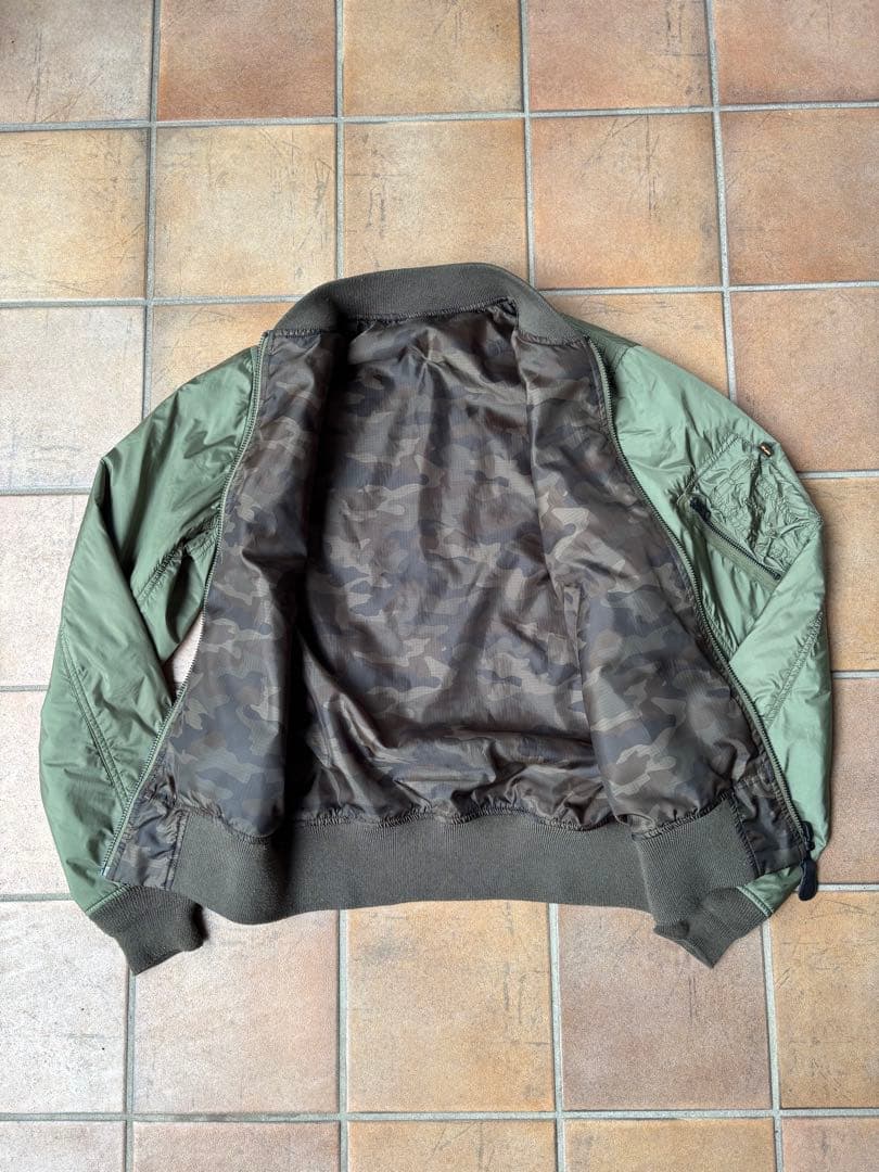 80s 90s ALPHA INDUSTRIES USA製 MA-1 カモ裏地
