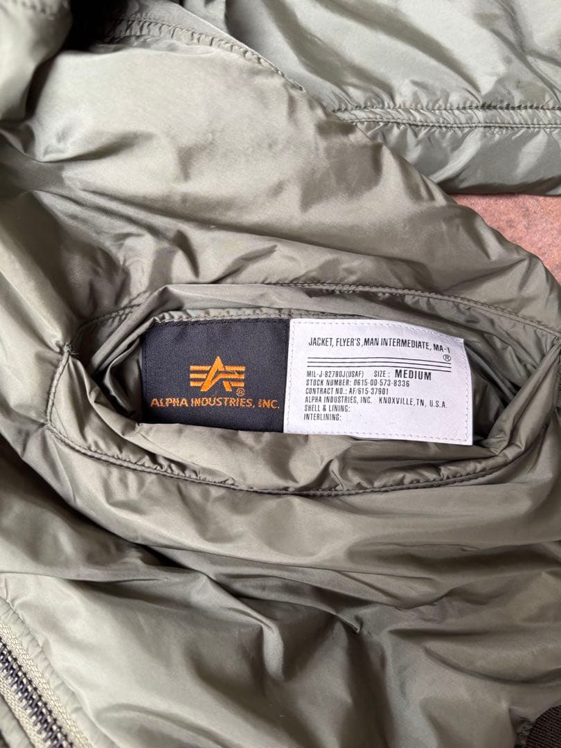 80s 90s ALPHA INDUSTRIES USA製 MA-1 カモ裏地
