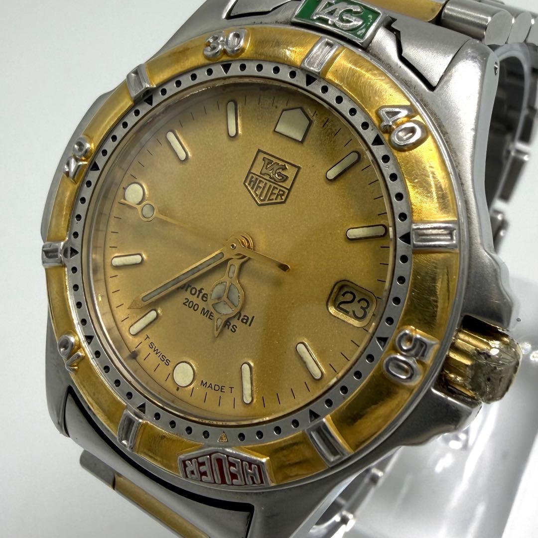 【稼動】 タグホイヤー 腕時計 プロフェッショナル 200m ゴールド メンズ
