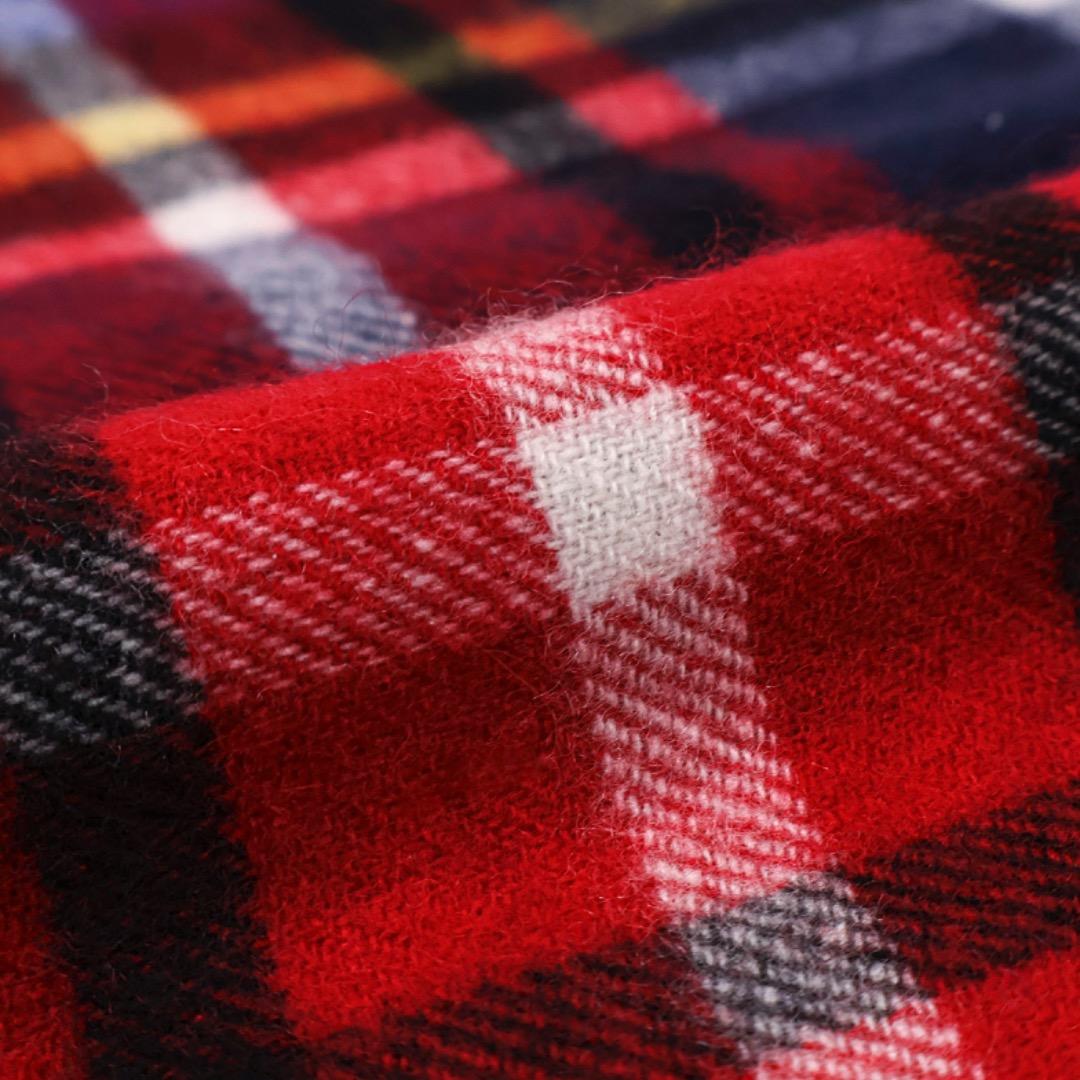 H4297-17◾️アクアスキュータム　カシミア100% チェック柄マフラー