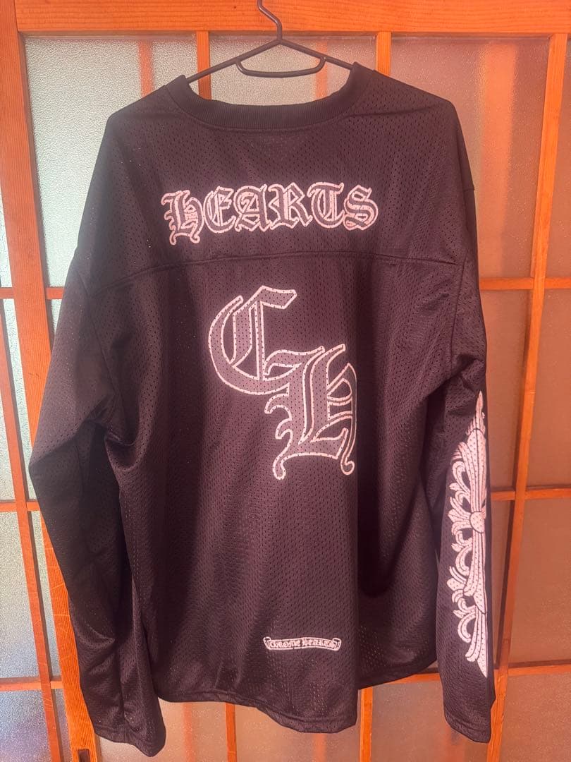 CHROME ブラック メッシュ長袖カットソー