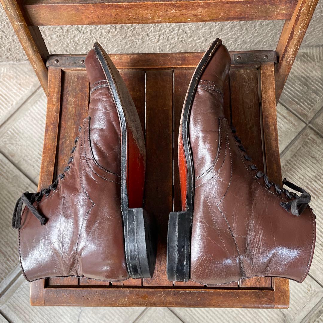 希少！70s USAヴィンテージ　ステイシーアダムス10D白タグレザーブーツ革靴