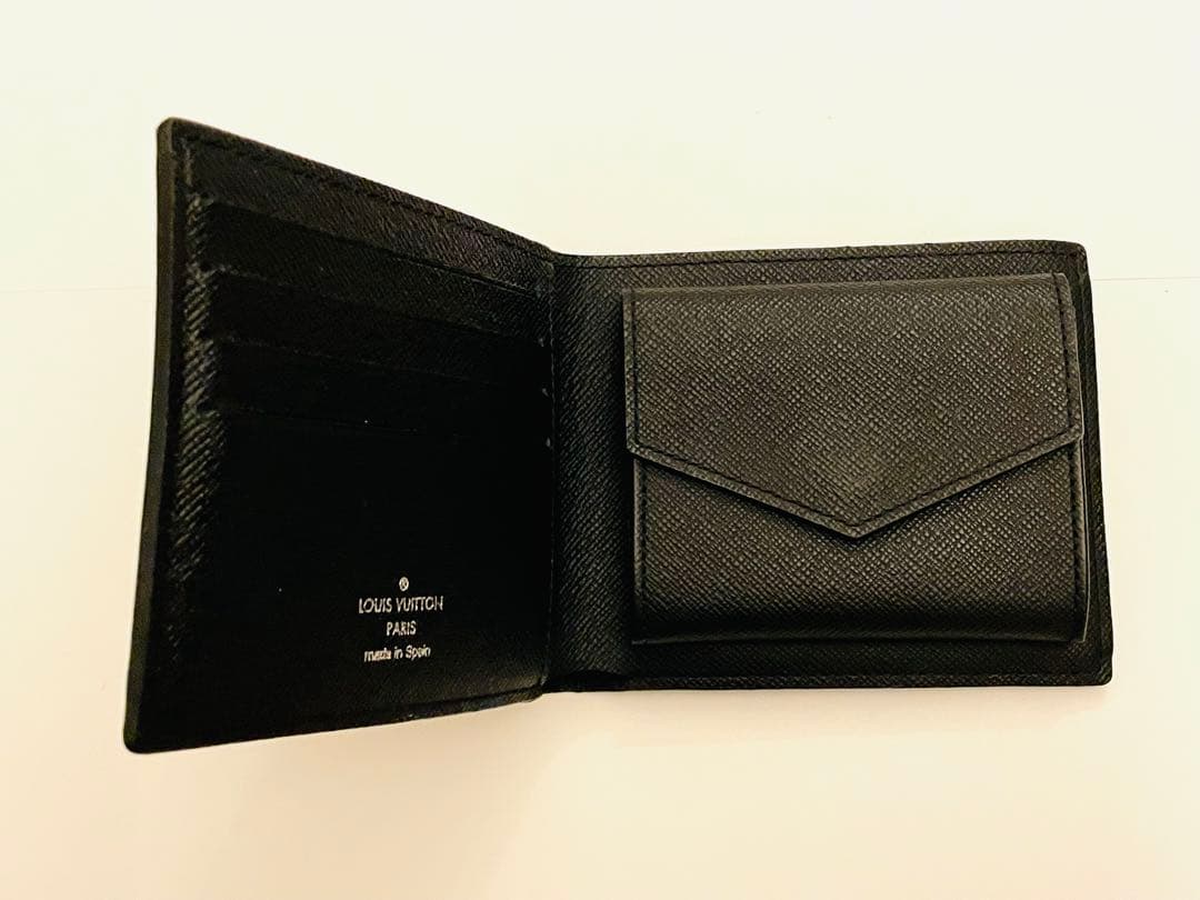LOUIS VUITTON ダミエ ブラック 二つ折り財布 小銭入れ付き