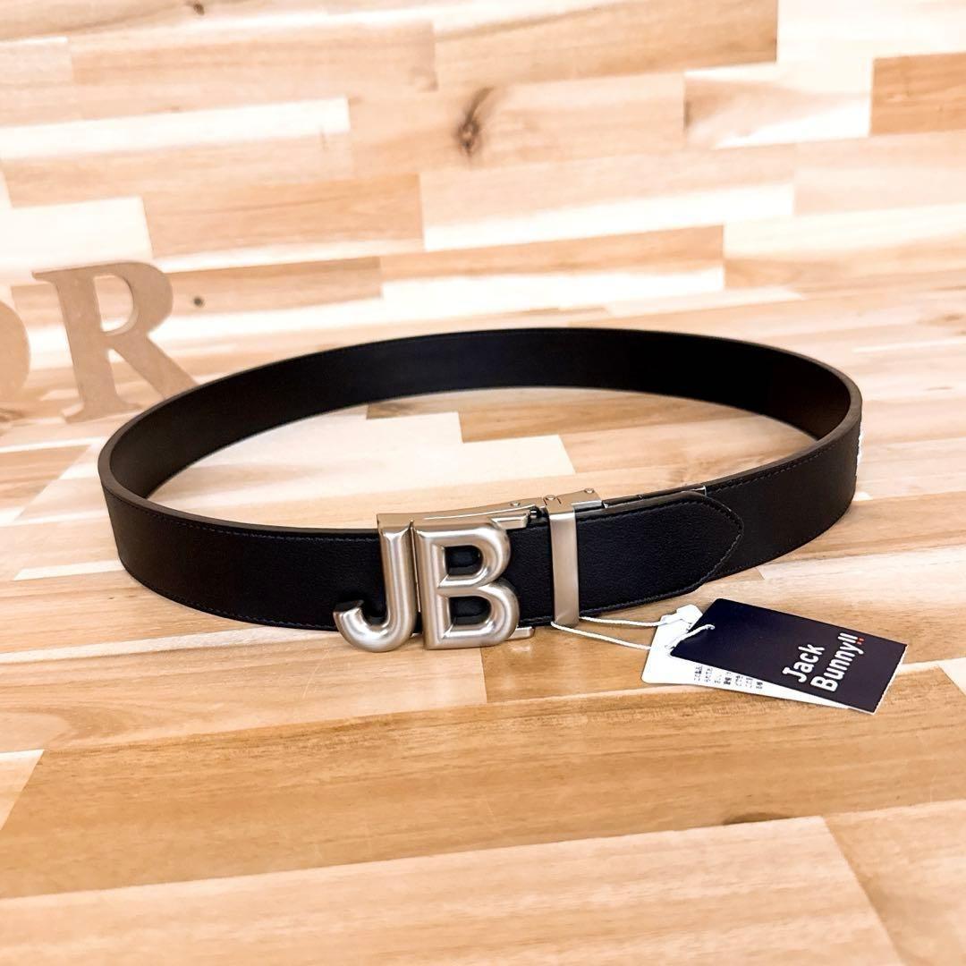 レア/廃番【ジャックバニー】刺繍ロゴ メタルJBバックル ゴルフ ベルト 黒×白