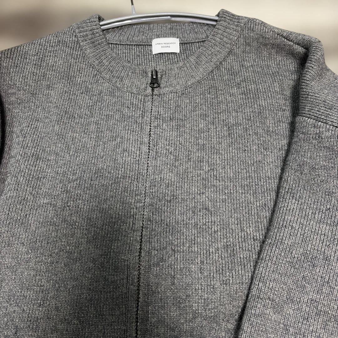 【アーバンリサーチドアーズ】ニットZIPブルゾン　グレー