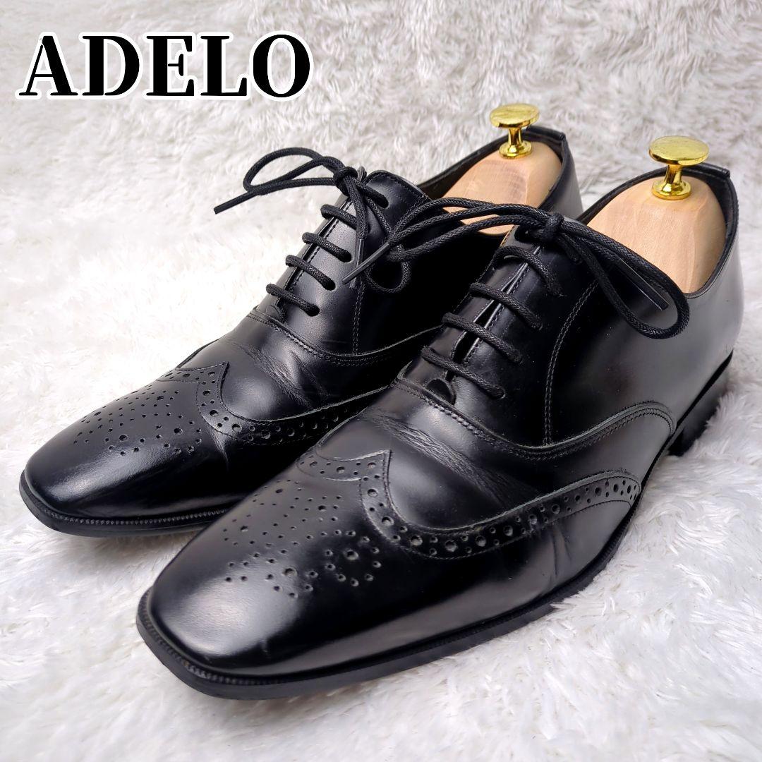 良品 ADELOアデロ 6cmUP シークレットシューズ 24.5㎝ 黒