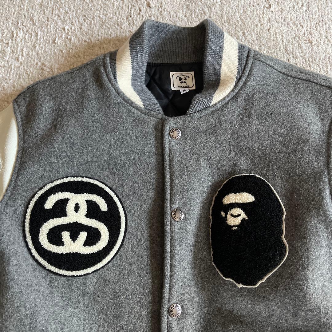 【希少限定コラボ】APE×STUSSY 2011SSコラボスタジャン M