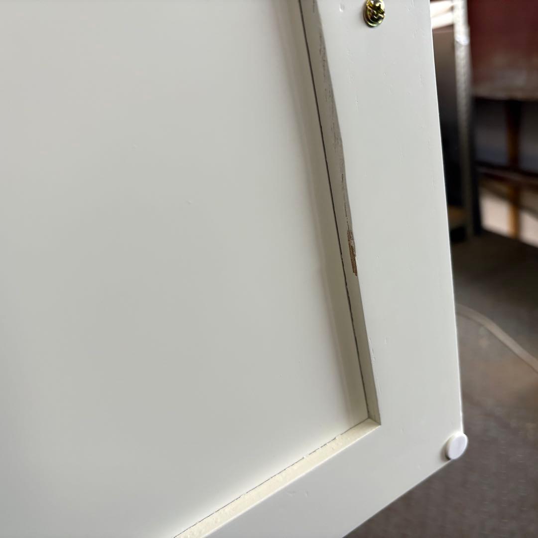 訳あり品【131】フレンチカントリー調ホワイトサイドキャビネット飾り棚収納家具