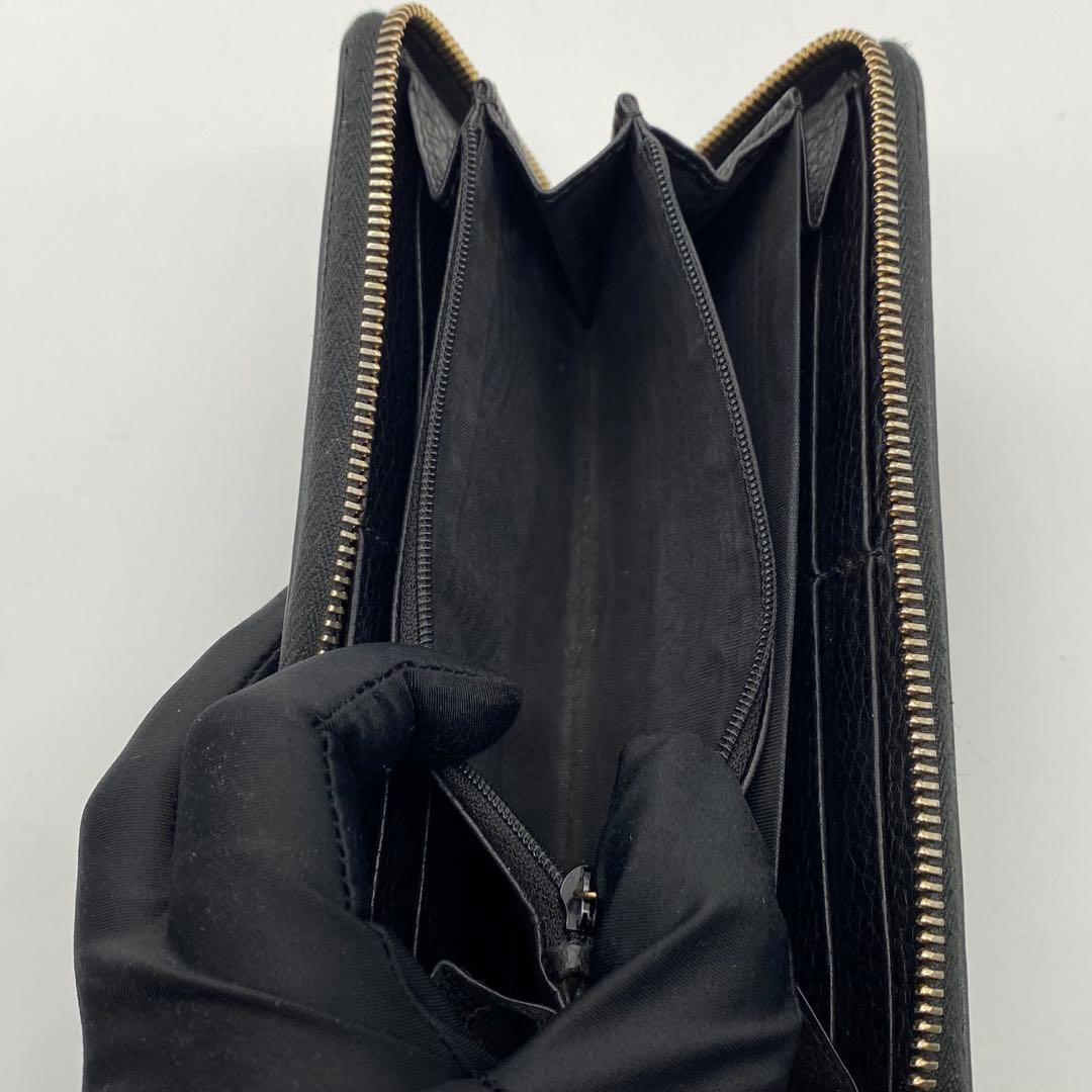 GUCCI・グッチ・長財布・ソーホー・タッセルチャーム・ラウンドファスナー・黒