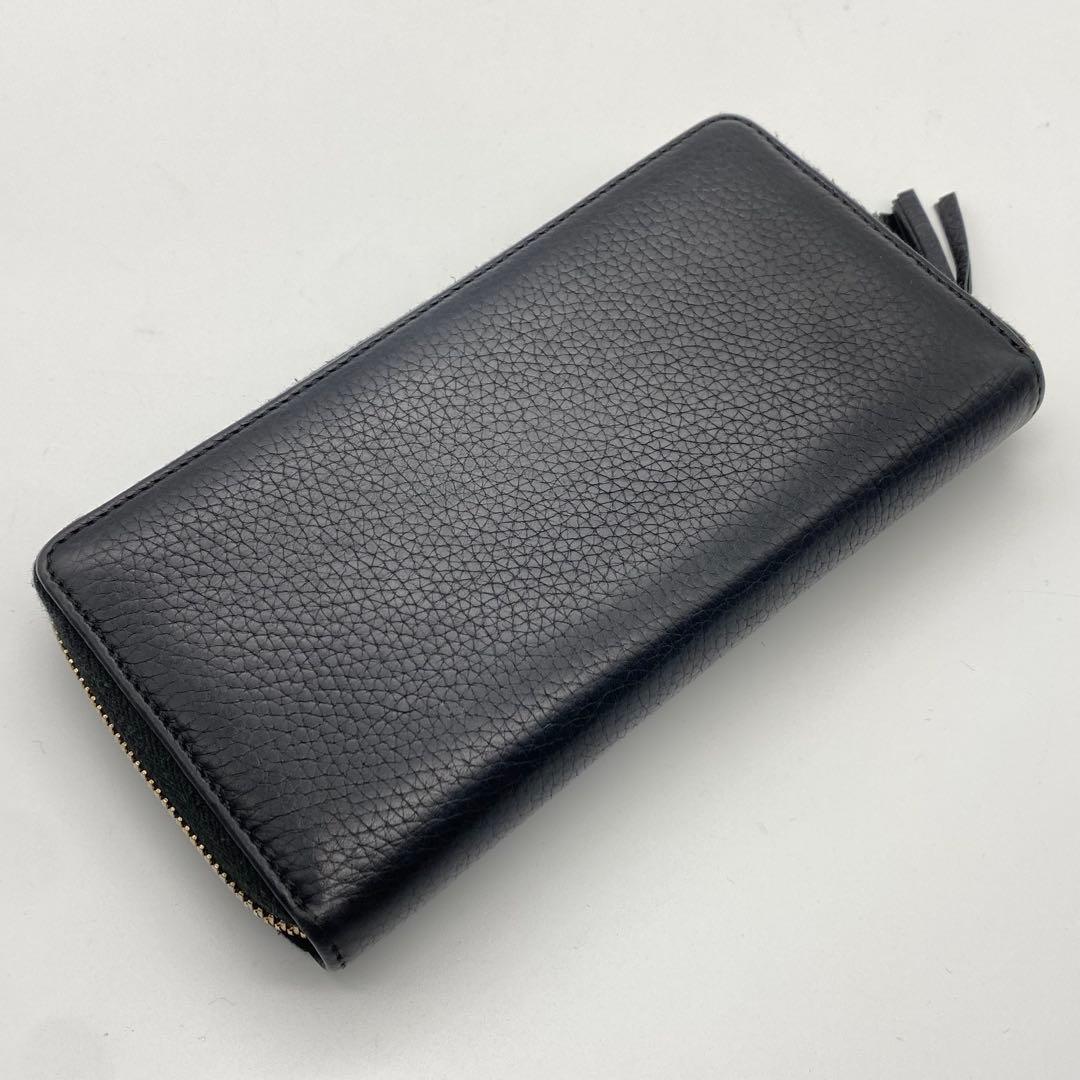 GUCCI・グッチ・長財布・ソーホー・タッセルチャーム・ラウンドファスナー・黒