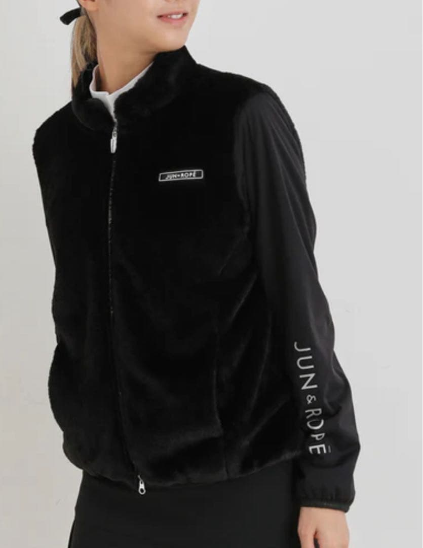 JUN&ROPE フェイクファーブルゾン 黒
