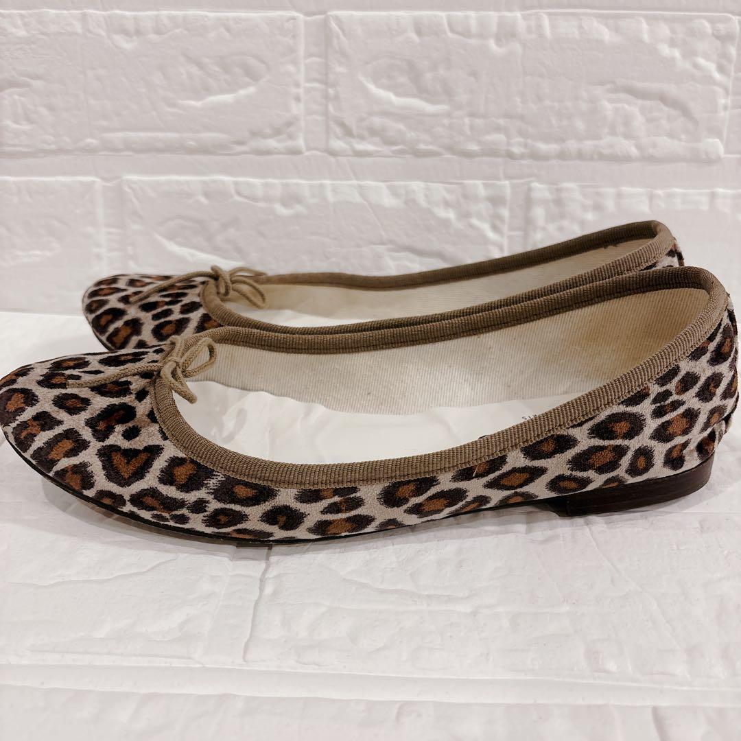 repetto レオパード柄 バレエシューズ ベルベット　　ベロア 37