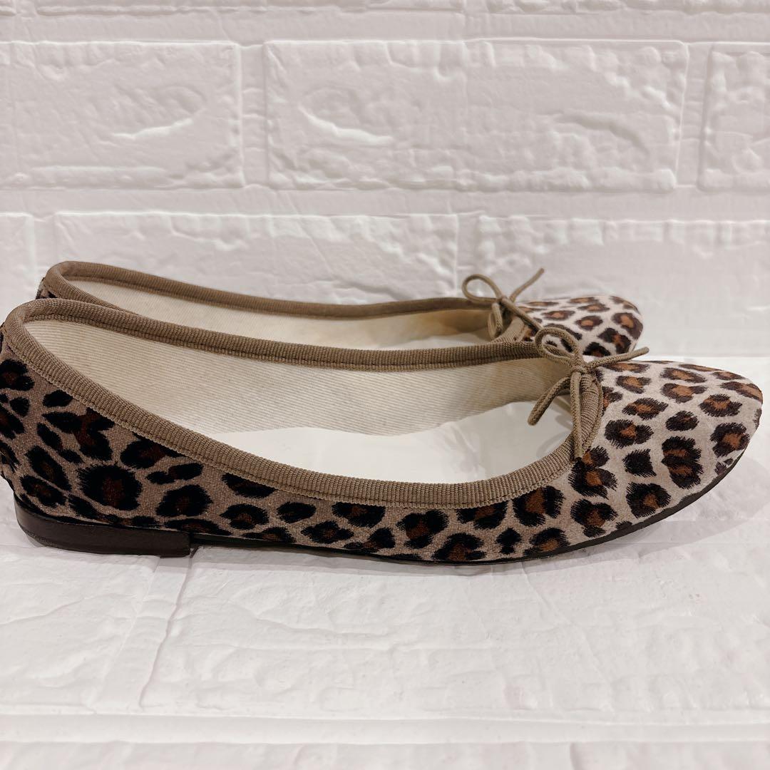 repetto レオパード柄 バレエシューズ ベルベット　　ベロア 37