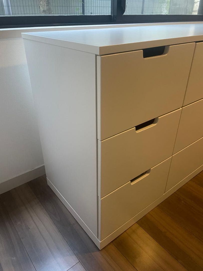 IKEA NORDLI ホワイト木製チェスト 9引き出し