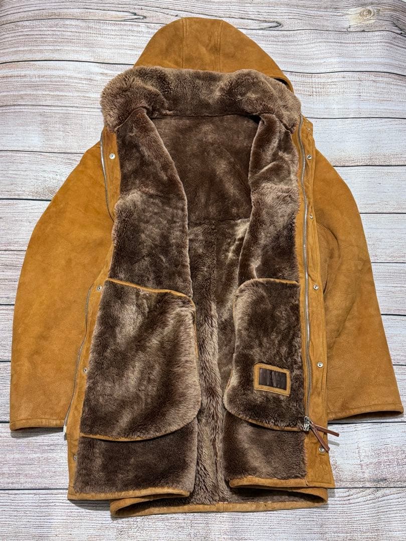 【condo】LOEWEロエベ フード付き ムートンスエード コートL