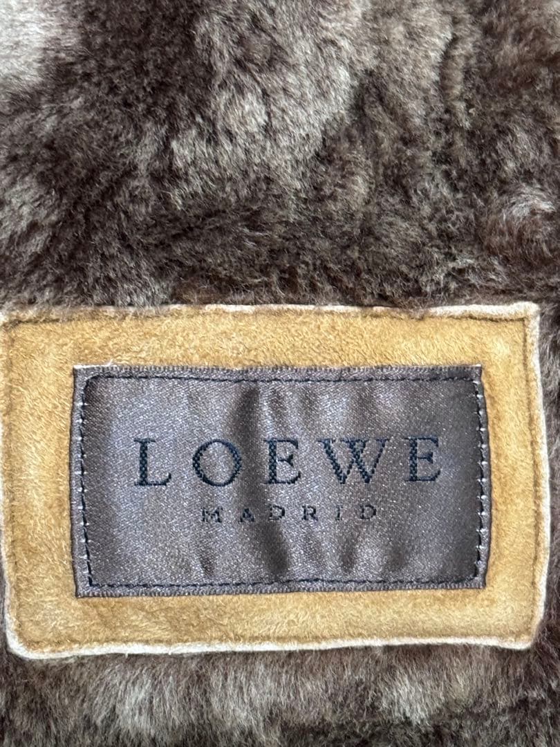 【condo】LOEWEロエベ フード付き ムートンスエード コートL