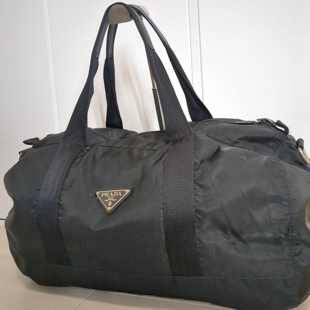 PRADA ボストンバッグ ブラック 三角ロゴ テスートナイロン 大容量