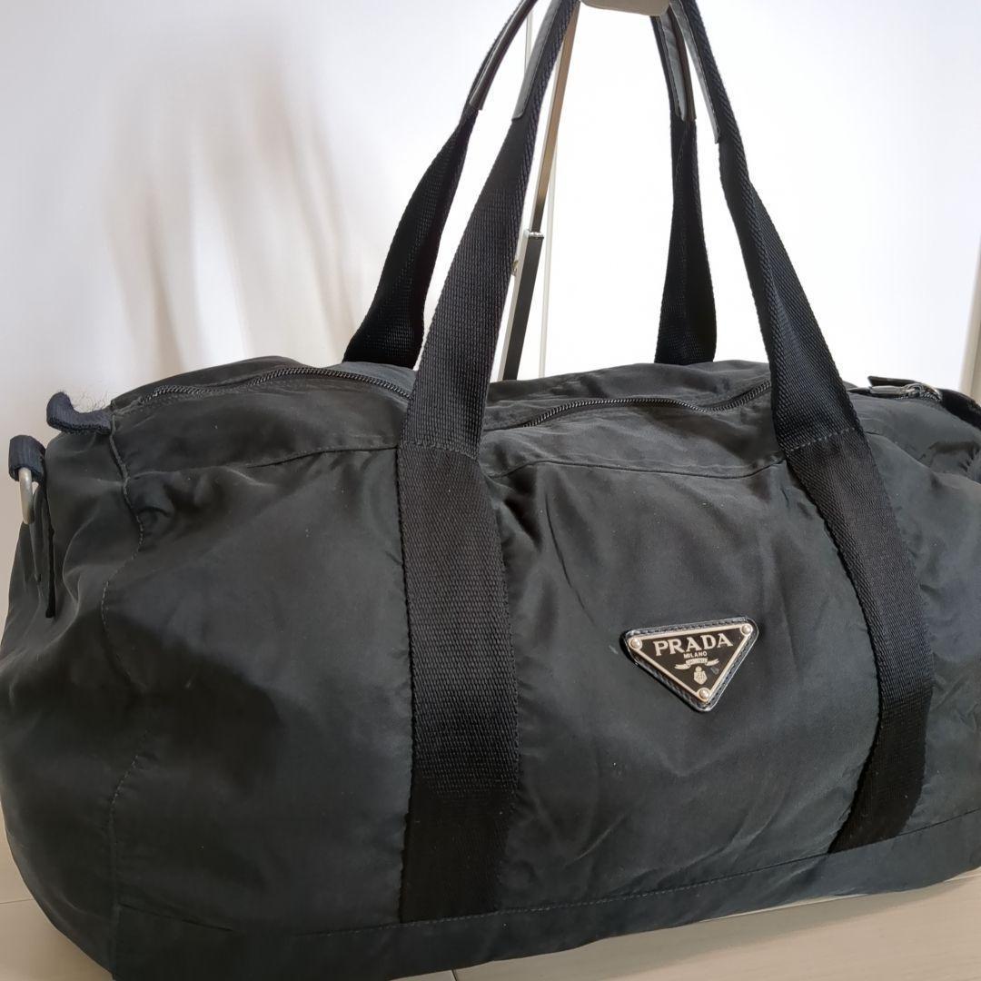 PRADA ボストンバッグ ブラック 三角ロゴ テスートナイロン 大容量
