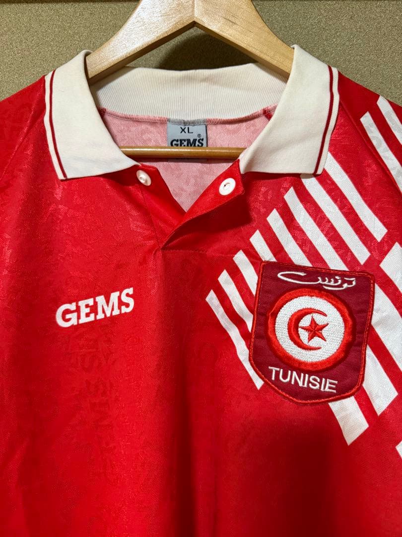 【美品】チュニジア代表 XL 支給品 イタリア製 長袖 サッカー ユニフォーム