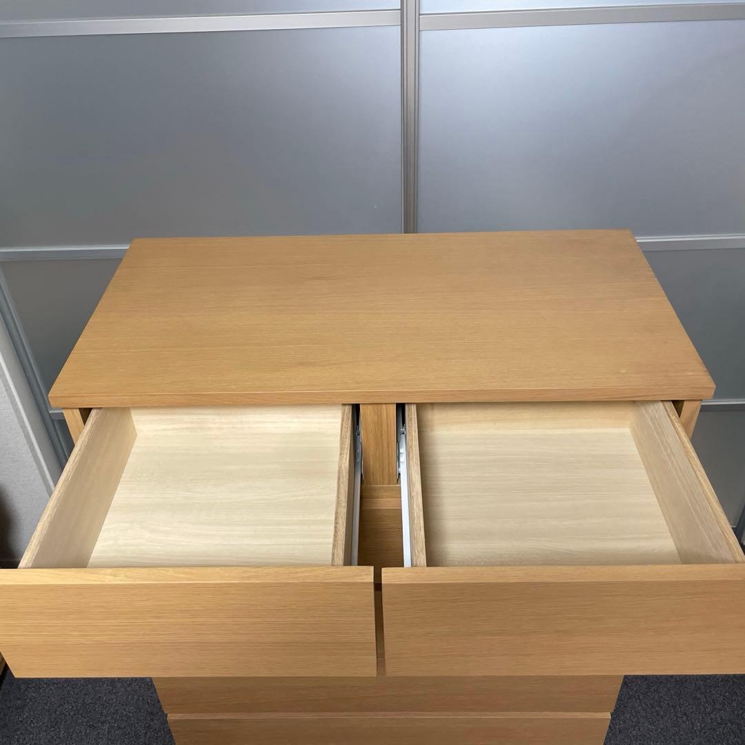 無印良品　オーク材チェスト6段ワイド　廃盤　幅800 mm ② ※商品の説明必読