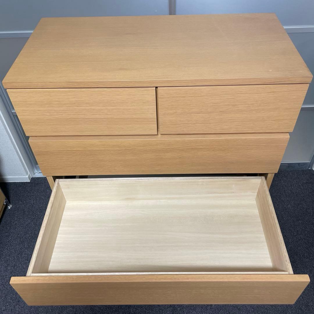 無印良品　オーク材チェスト6段ワイド　廃盤　幅800 mm ② ※商品の説明必読