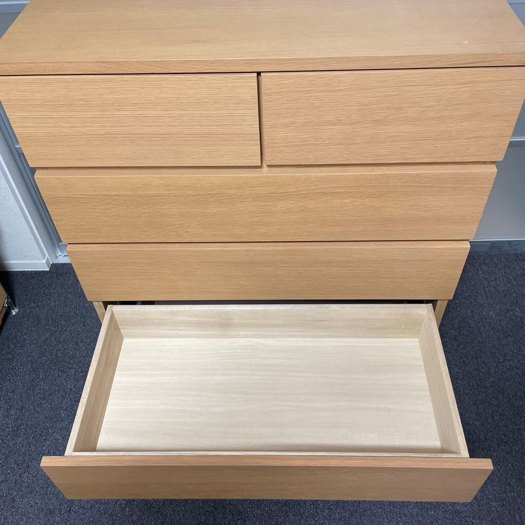 無印良品　オーク材チェスト6段ワイド　廃盤　幅800 mm ② ※商品の説明必読