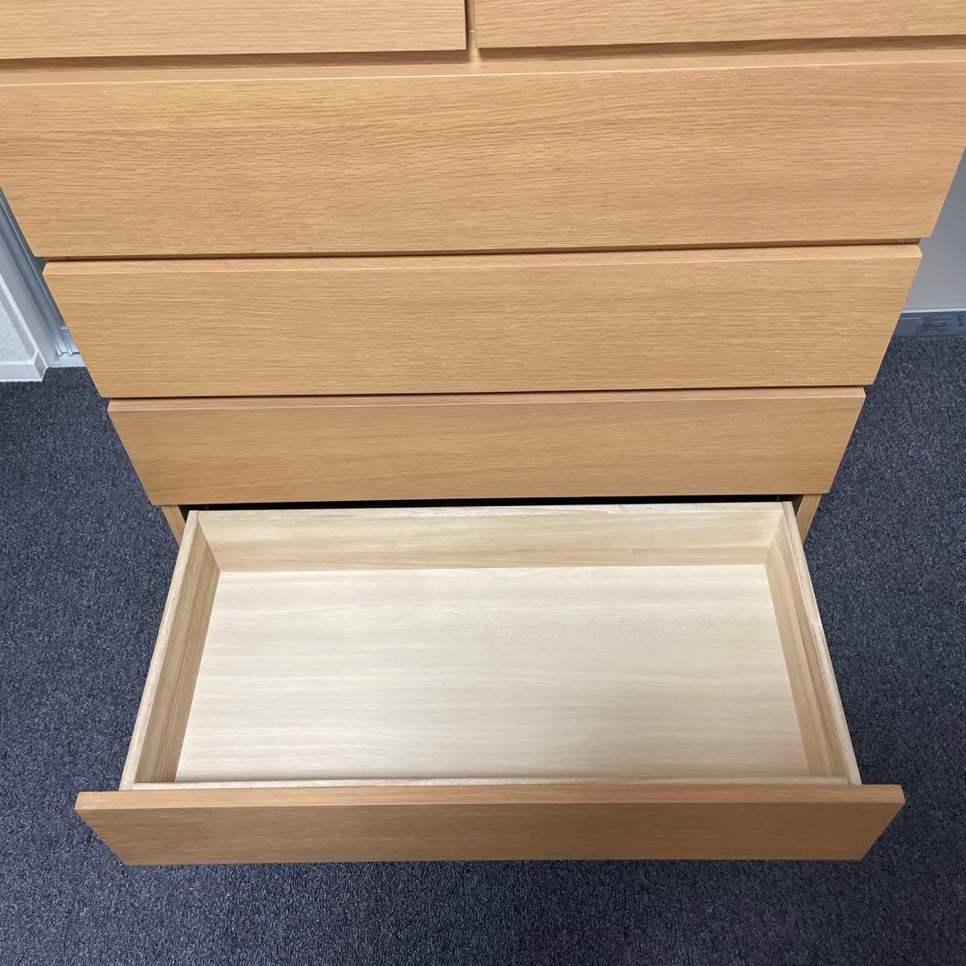 無印良品　オーク材チェスト6段ワイド　廃盤　幅800 mm ② ※商品の説明必読