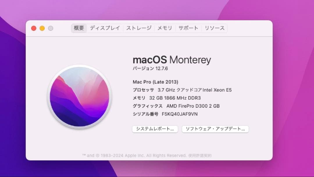 Macデスクトップ Mac Pro Late 2013