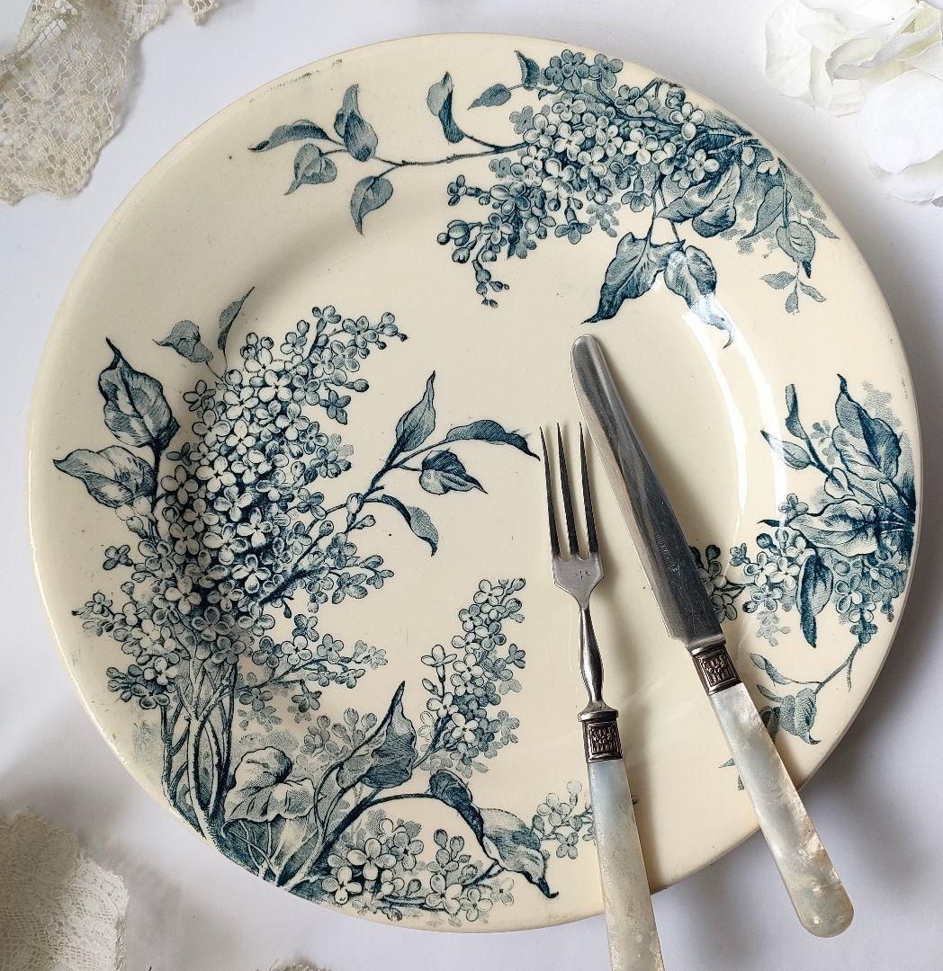 希少　美品　ジアン　LILAS 　平皿C　フランスアンティーク