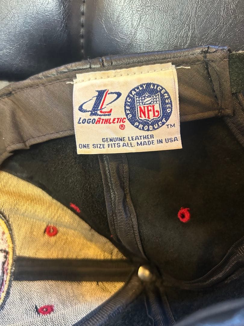 NFL　レザーアジャスブルキャップ　49ers　90sビンテージ　USA製