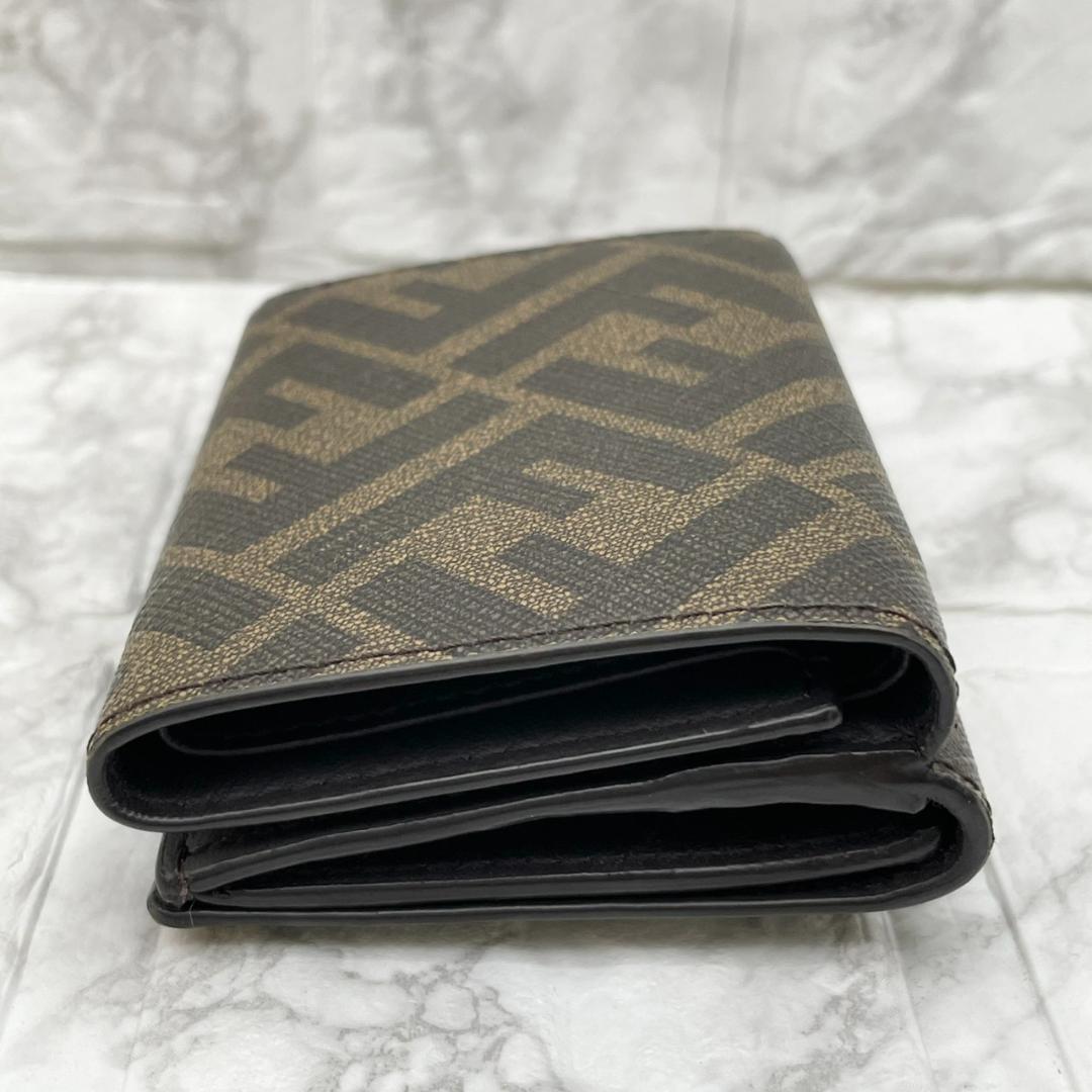 極美品✨️FENDI フェンディ 三つ折り財布 ズッカ レザー PVC 総柄