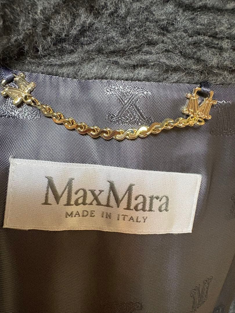 美品　MaxMara ABAVO テディベア　ケープ　グレー　ベルト
