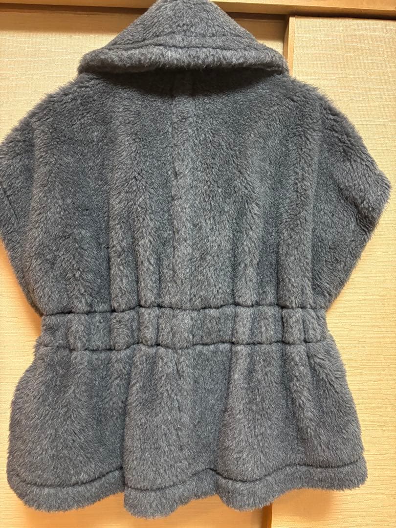 美品　MaxMara ABAVO テディベア　ケープ　グレー　ベルト