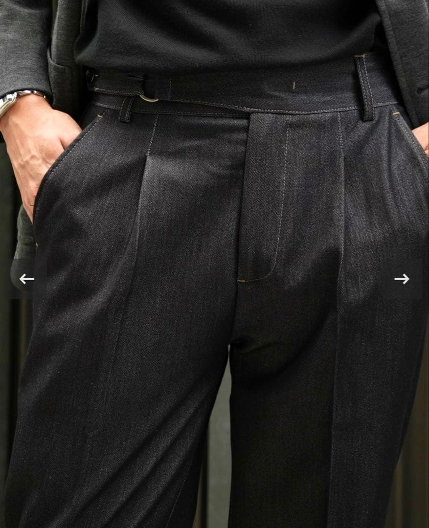 【新品・未使用】SOMMESSO ストレッチ テーパード デニム スラックス