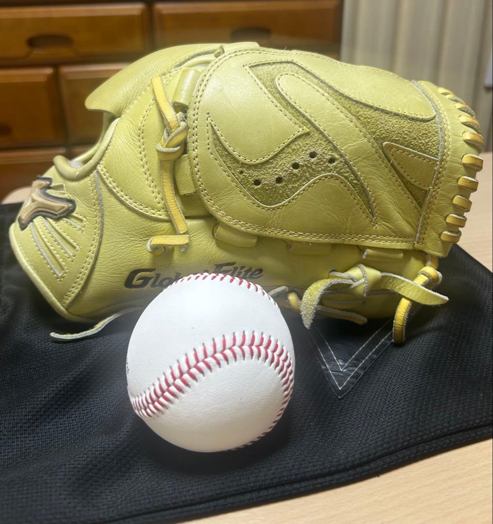 Mizuno Global Elite 硬式グローブ ライム色(蛍光黄色)
