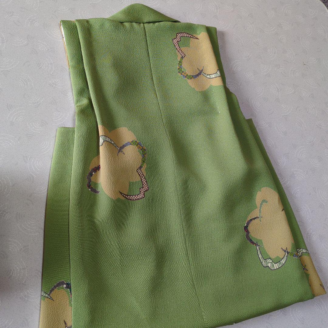 七五三３歳正絹縮緬手縫いの被布と巾着（中綿無し）