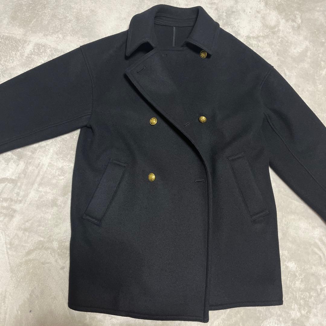フレームワーク　黒 ダブルブレスト ウールコート