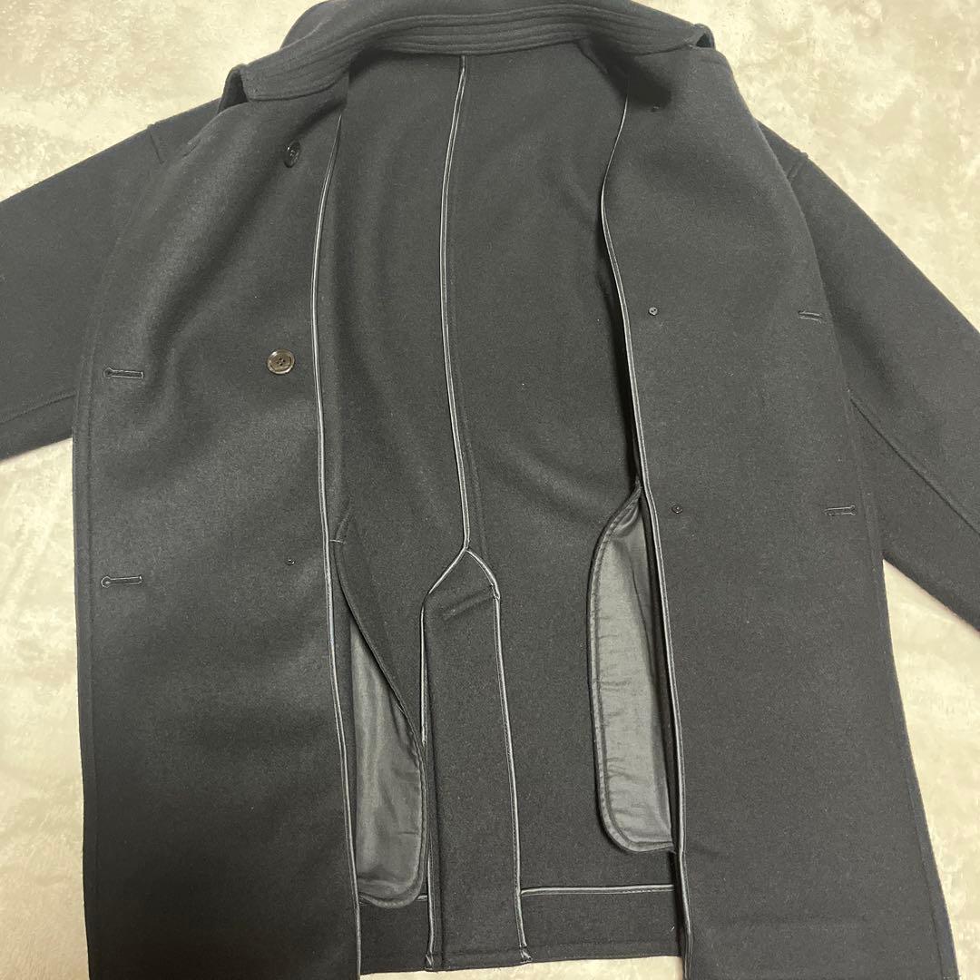 フレームワーク　黒 ダブルブレスト ウールコート