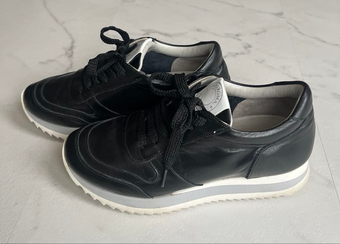 CORSA ROMA 9 ブラックレザースニーカー　36