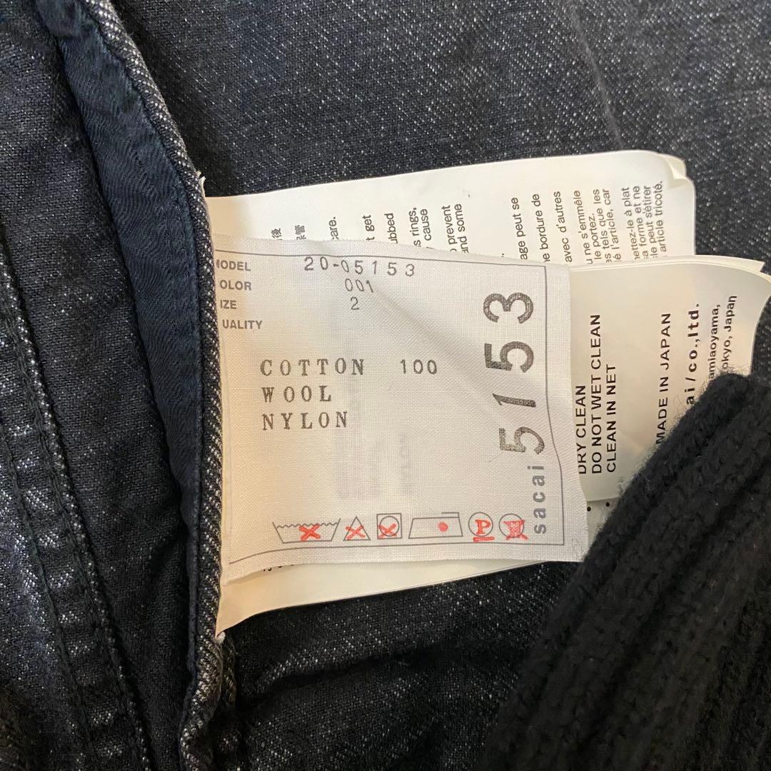 希少✨sacai デニムジャケット ブルゾン ニット 異素材ドッキング 変形