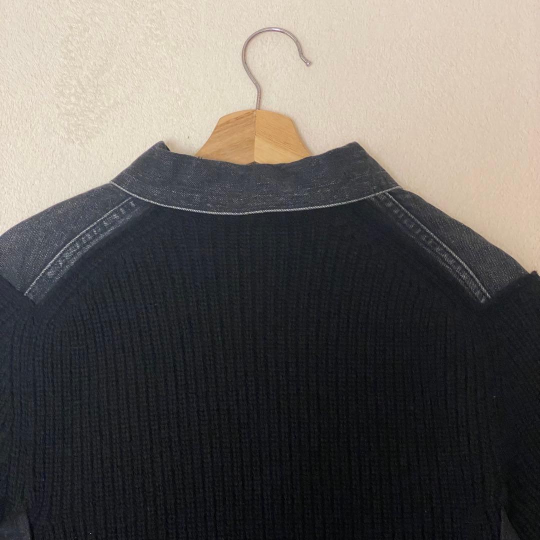 希少✨sacai デニムジャケット ブルゾン ニット 異素材ドッキング 変形