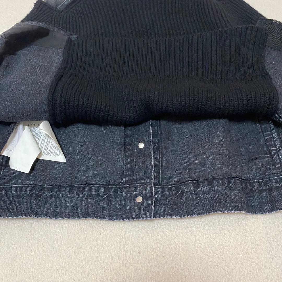 希少✨sacai デニムジャケット ブルゾン ニット 異素材ドッキング 変形