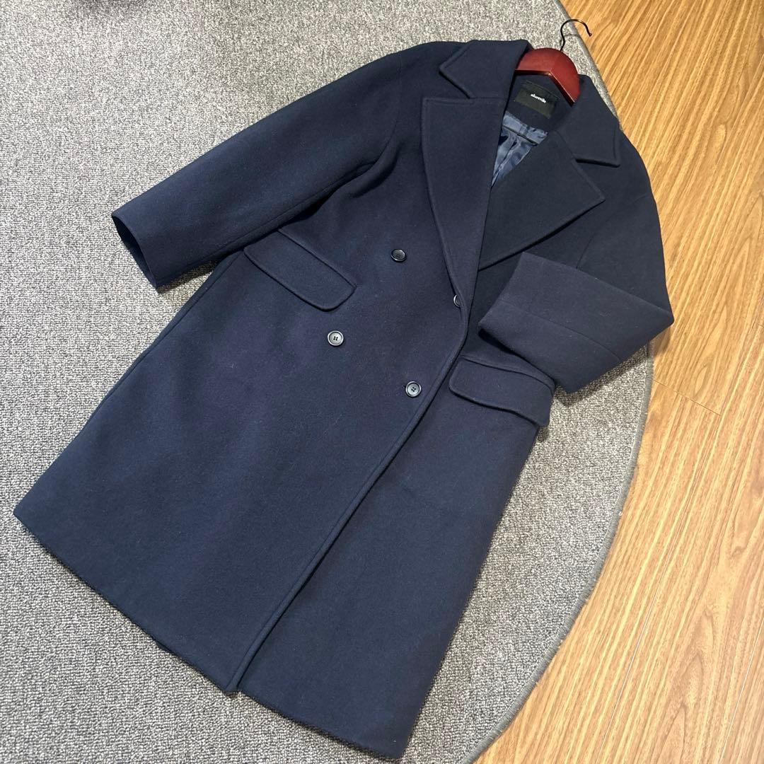 超美品✳︎アルアバイル マンテコ二重織ダブルブレストコート ネイビー1✳︎チェスター