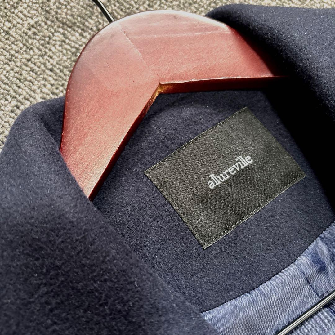 超美品✳︎アルアバイル マンテコ二重織ダブルブレストコート ネイビー1✳︎チェスター