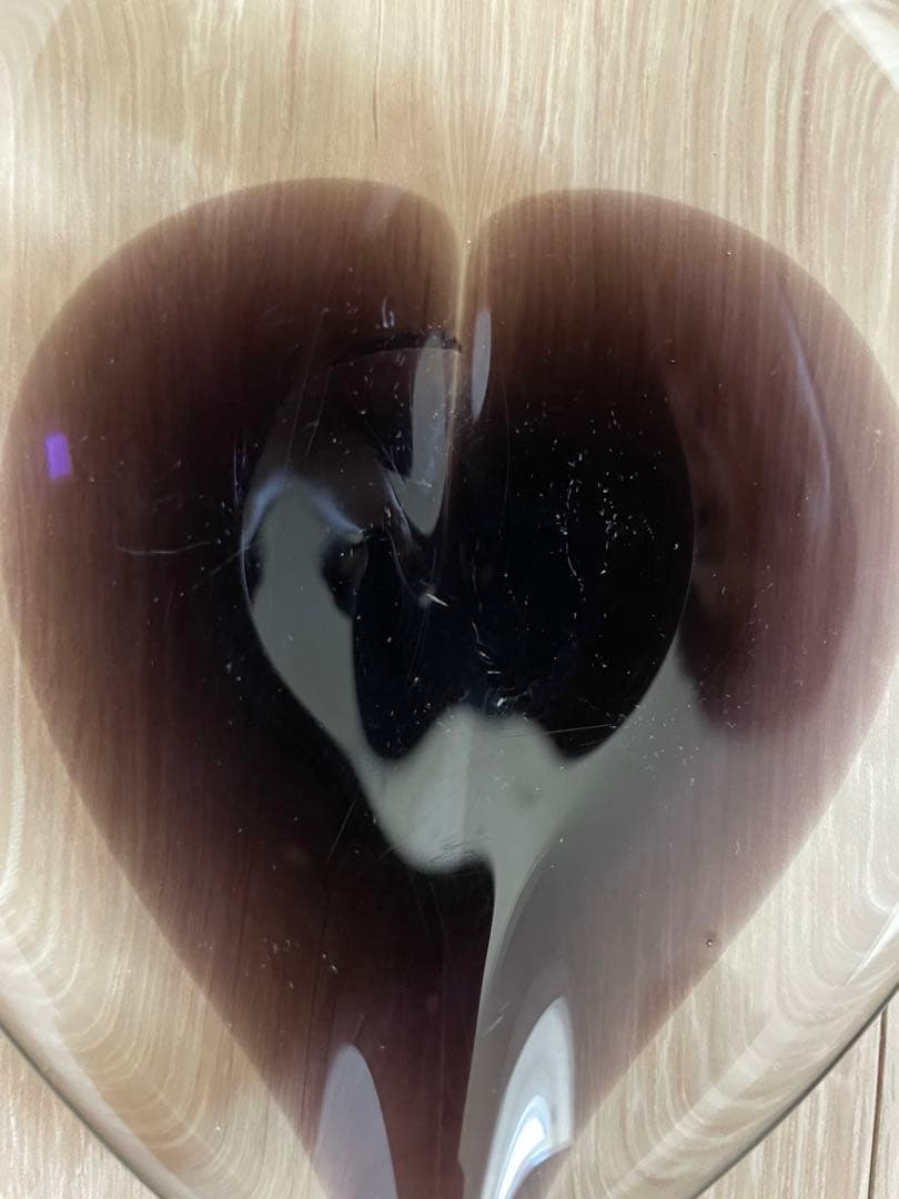 ノ*ー様 【北欧ビンテージ】ヤーカニエミ　ガラスオブジェ(ハート)