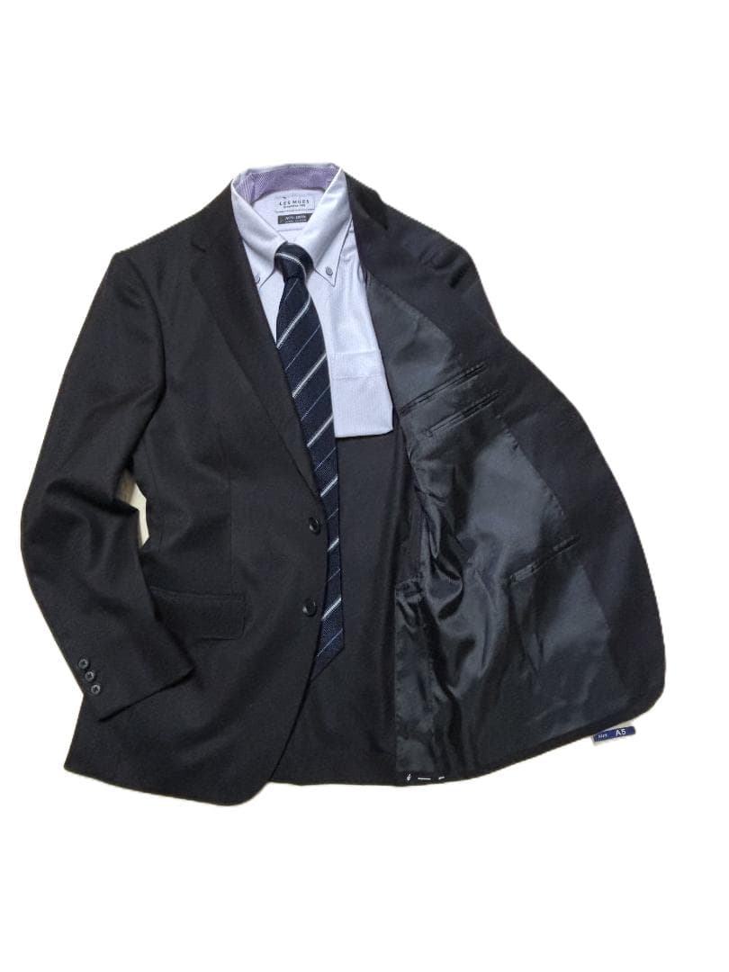 S879★ジュンコシマダ新品ビジネススーツA5黒ブラックフォーマル冠婚葬祭メンズ